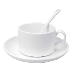 Ceramic Saucer Teacups with Spoon - Image 1