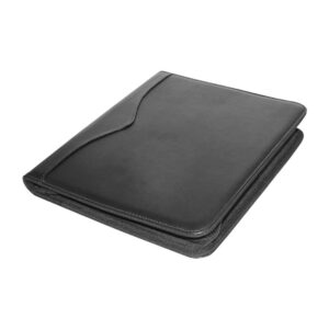 Leather Portfolio with Zipper and Calculator - Image 1