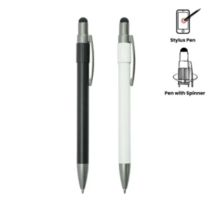 Stylus Metal Spinner Pens – Push Button (Blue Ink)
