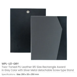 Two-Toned PU Leather Awards with Aluminum Frame & Stand – B5 Size in Luxury Box - Image 8