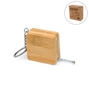 Bamboo Retractable Measuring Tape Keychains