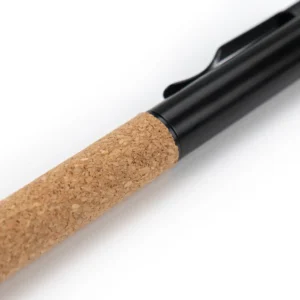 Eco-friendly Metal Pens Black with Cork Barrel and Black Ink - Image 4