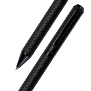 Black Metal Pens with Diamond Textured Design Barrel - Image 3