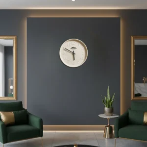 Round Analog Wall Clock Matte Finish White - Image 2