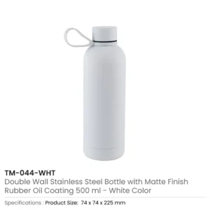Stainless Steel Water Bottles 500ml – Double Wall, Matte Finish, Soft-Touch Rubber Coating - Image 7