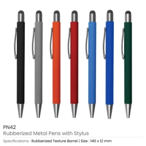 Rubberized Stylus Metal Pens - Image 3