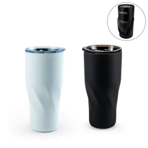 Dorniel Designs Tumblers with Transparent Lid, Recycled Stainless Steel - 540ml - Image 1