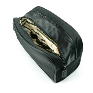 Twill Fabric Utility Pouch with PU Handle and 2 Main Zipper Compartments - Image 7