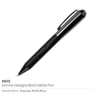 Dorniel Designs Brand Pens, Matte Black, Twist Action, Blue Ink - Image 3