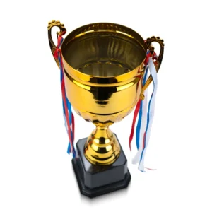 Metal Cup Trophies with Removable Ribbon Attached to Both Handles - Image 6