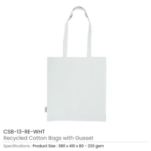 Recycled Cotton Tote Bags with Gusset 220 GSM - Image 4