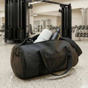 Duffle Gym Bags in Black with Zipper Closure - Image 3