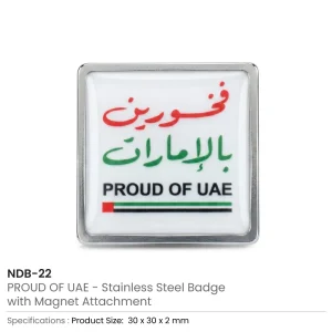 PROUD OF UAE BADGES in Stainless Steel with Magnet Attachment - Image 3